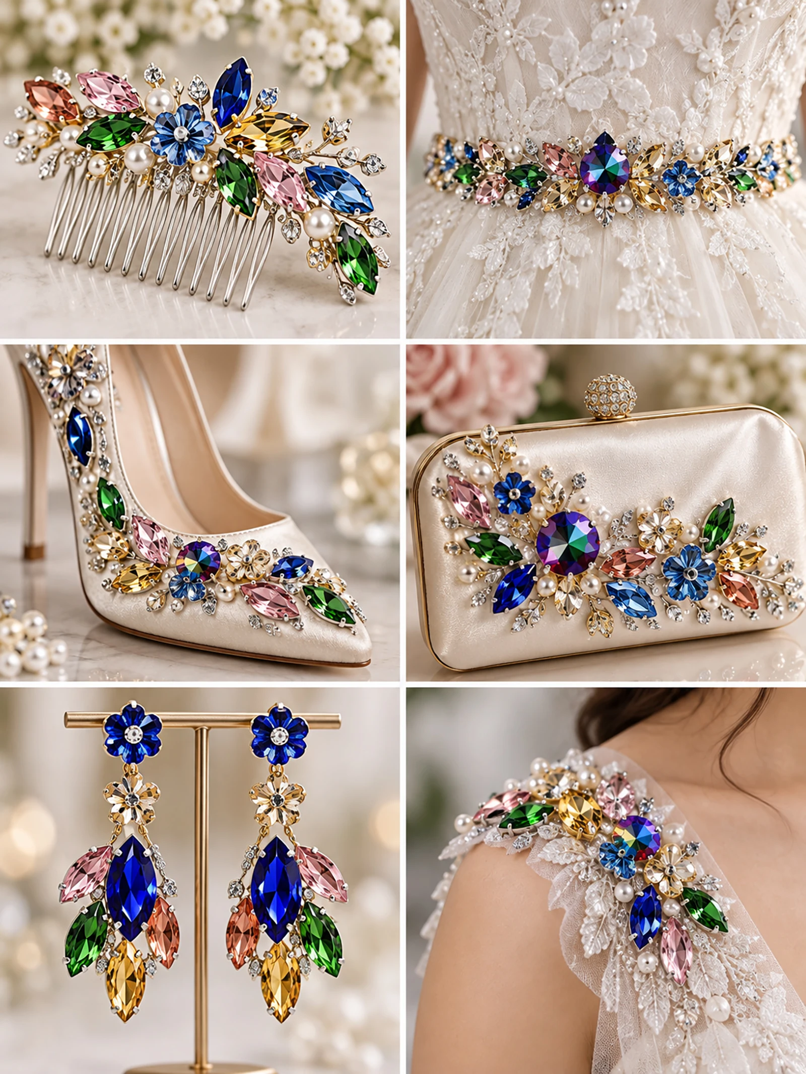AAA-Qualität Glitzernde Glas-Kristall Strasssteine in Tropfenform mit Krallenfassung, 3D-Sparkle zum Aufnähen für DIY-Handwerk, Verzierungen an Taschen, Schuhen und Kleidung – Detail 7