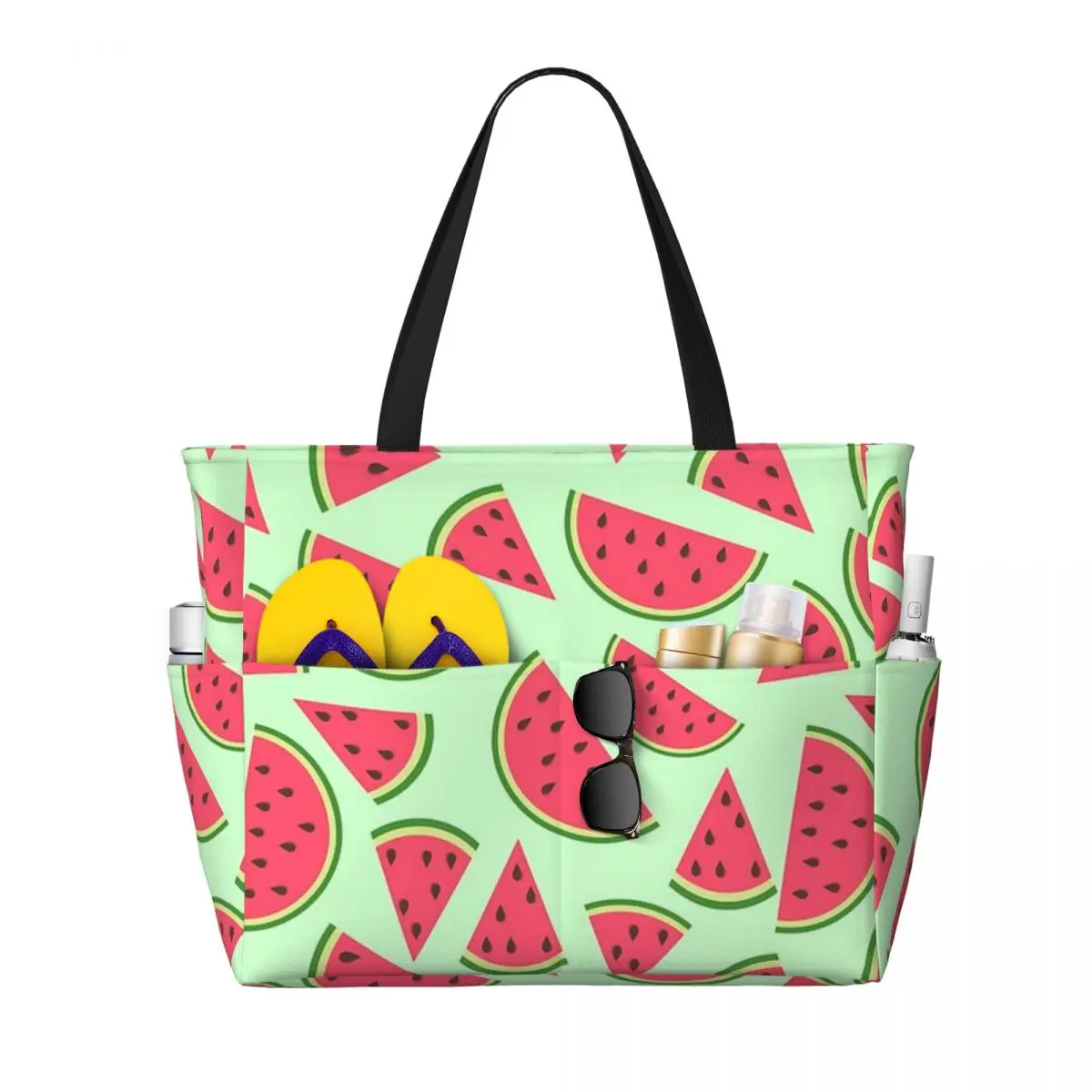 

Симпатичные ломтики арбуза, пляжная большая сумка, спортивная сумка для спортзала, йоги, большая большая сумка, женская дорожная сумка, сумка для фитнеса