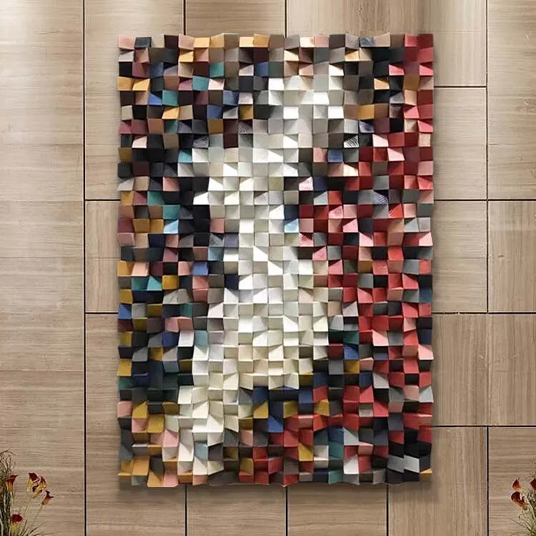 OEM & ODM Modern Luxury Home Decorations Handmade Wall Hanging Mosaic Art Deco Design Style Metal Material