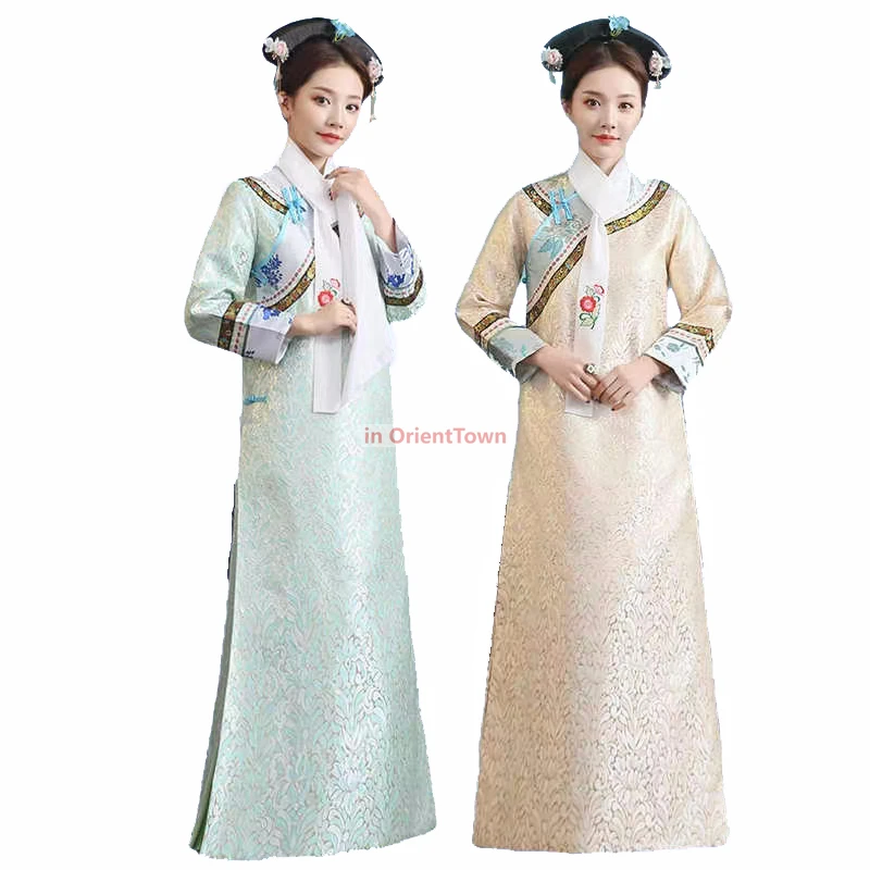 ملابس أداء مسرح السينما التلفزيونية فستان أنيق للمحكمة القديمة للسيدات مطرز بأسرة تشينغ الأميرة التأثيرية