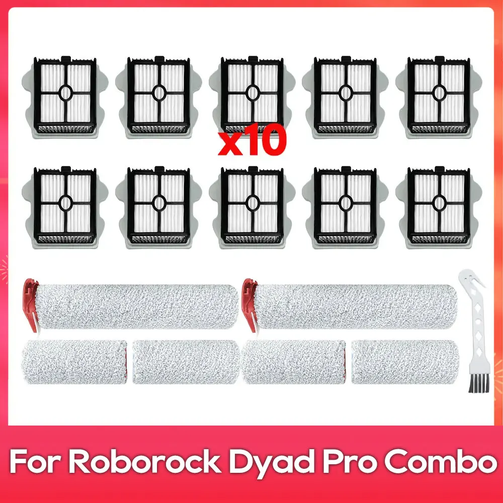 Compatible For ( Roborock Dyad Pro / Dyad Pro Combo / WD2H1A / A10 Ultra ) Soft Brush Roller Hepa Filter Accessory Part Spare