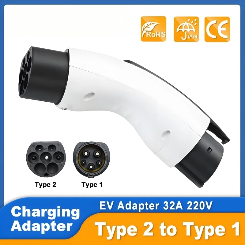 

Адаптер для зарядки электромобилей типа 2 на тип 1, 32 А, 220 В, IEC62196 на J1772 для зарядного разъема электромобилей, несколько моделей