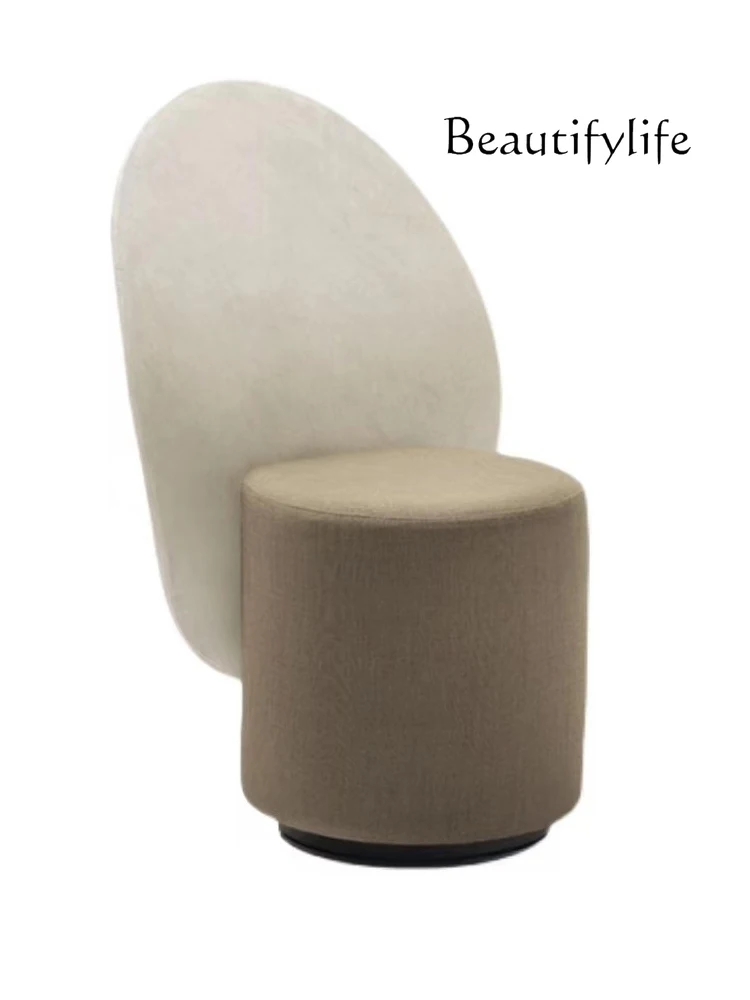 

Italian Light Luxury Dressing Stool Modern Minimalist Rotating Makeup Stool Backrest Living Room Bedroom Small round Stool