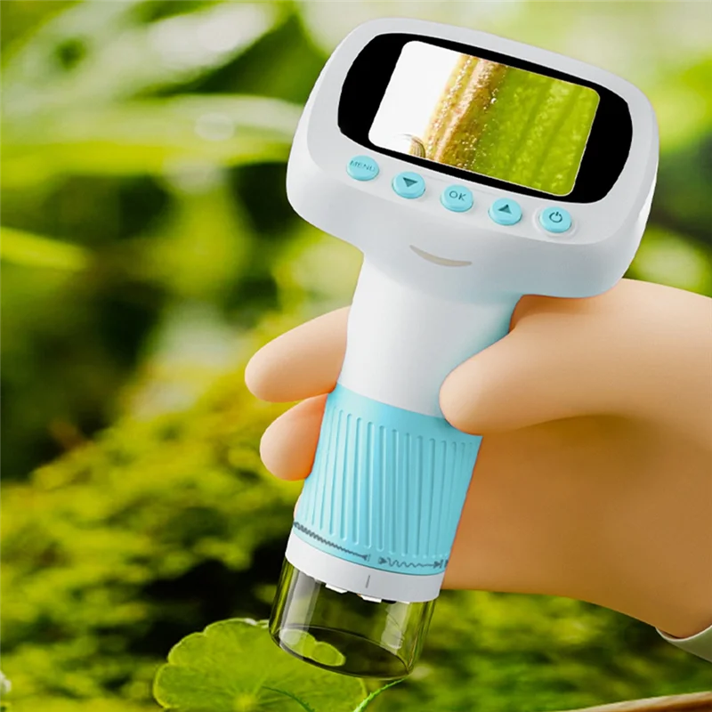 TTKK-For Kids Microscope 2 "IPS شاشة مكبر محمول باليد زجاج 1080P HD للتجارب العلمية