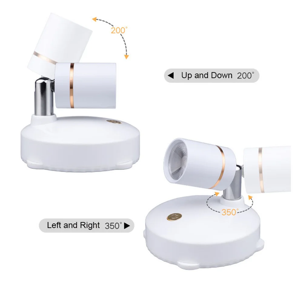 Battery Powered Portable LED Spotlight with Remote Controller, Indoor Decoration Lamp, RGB, White, Bedroom,Kitchen, 2Pcs