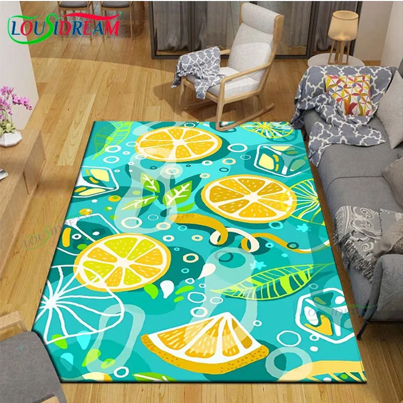 Fashion Various Fruit Wallpaper Printed  Carpets Living Room Bar Area Rug  Bedroom Mats Yoga Mat Large Outdoor Carpet Decor