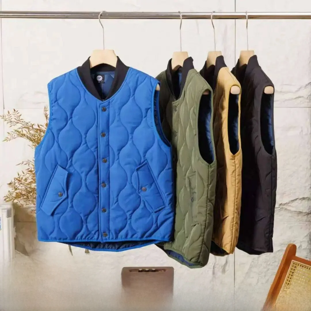 Water-Resistant Outdoor Vest Warm Cotton Sandwich No-Ne Quilted Jaet for Couples Autumn Winter Youth Faion Stand Fit