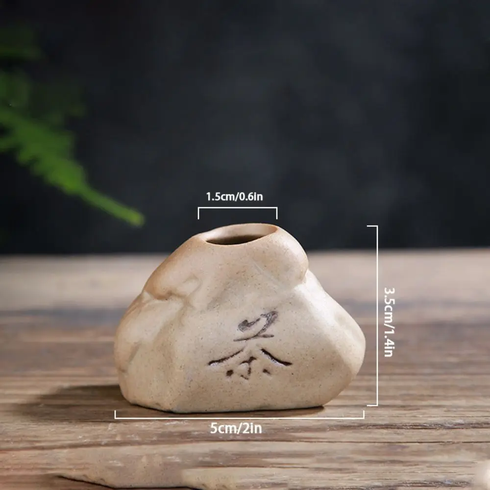 

Creative Rough Stone Shape Vase Handmade Ceramic Ceramic Zen Hydroponic Vase Mini Desktop Small Vase Office