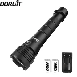 BORUiT M52 3000LM Diving Flashlight Underwater 80M Professional Scuba Diving Light Submersible Lighting At Night Submersible