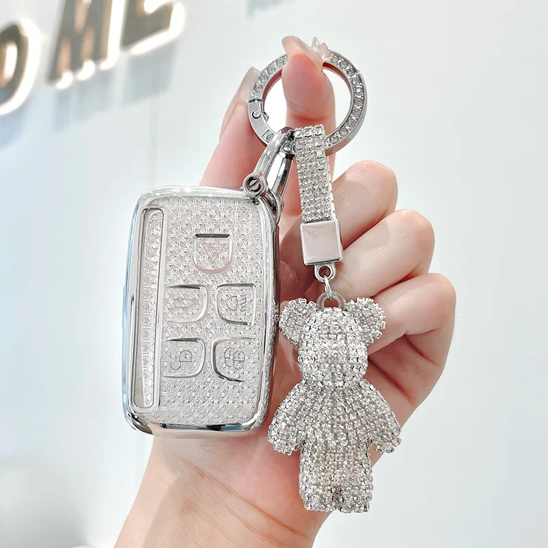

White Diamond TPU for Land Rover Range Rover Sport Evoque Freelander for Jaguar XF XJ XE XJL XF Remote Car Key Case Cover Fob