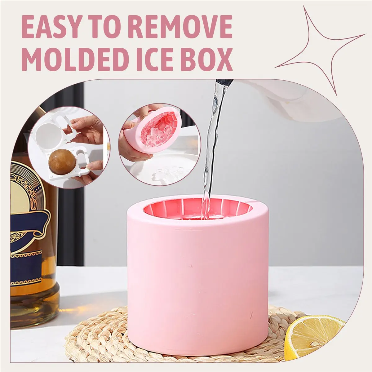 DIY Silicone Mold Ice Grid Mold Easy to Remove Mold Ice Box Mini Ice Hockey Compact Ice Storage Box,A