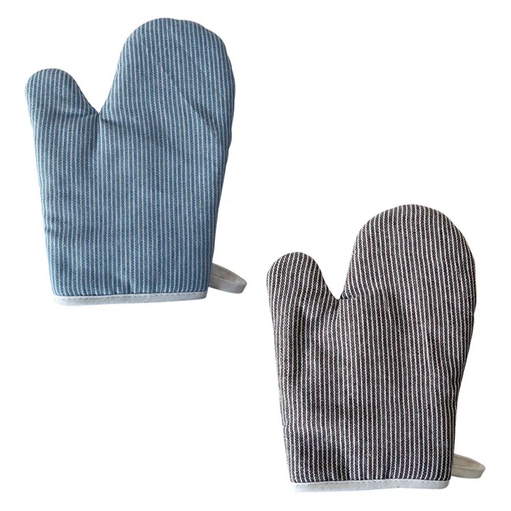 2Pcs Heat Insulation Oven Gloves Protective Thickened Cooking Mittens for Baking Microwave Kitchen Use Heat Resistant Barbecue