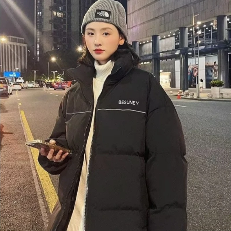 Parkas Frauen Koreanischen Stil Warme Alle-spiel Patchwork Kontrast Farbe Langarm Streetwear Jugendliche Beliebte Damen Kleidung Herbst