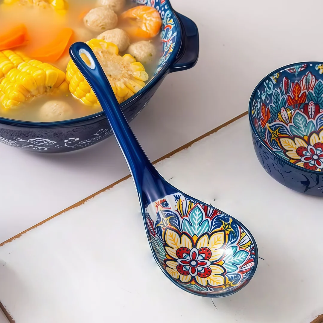 Bohemian Ceramic Serving Spoon Set 3