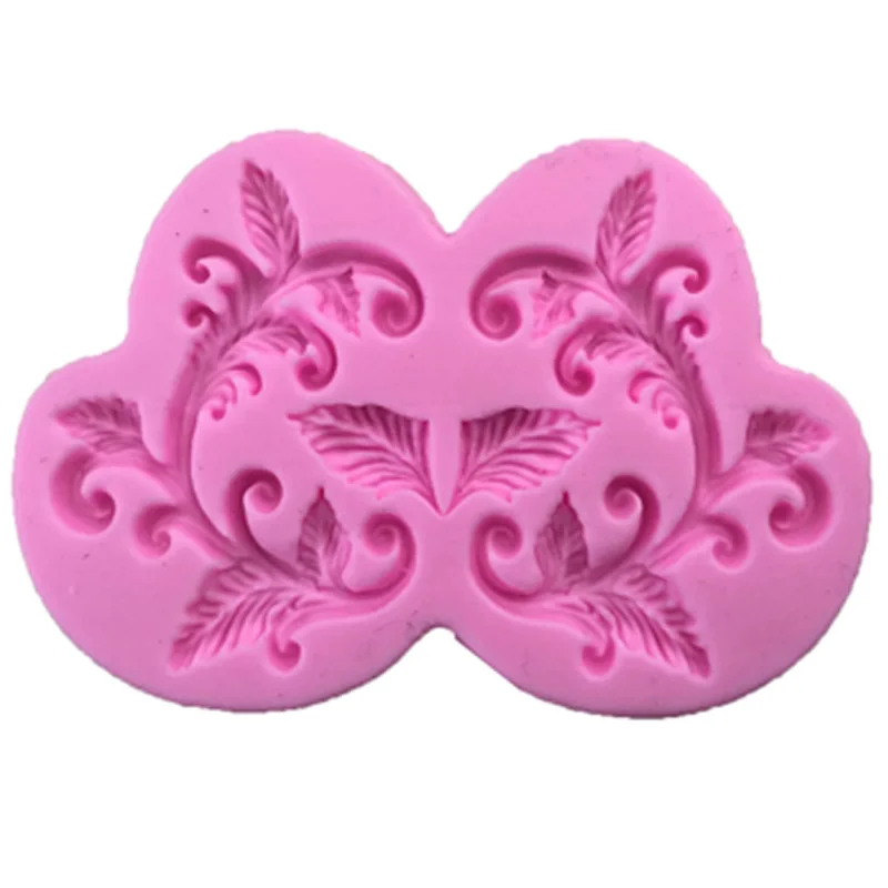 Lace pattern Ornamental Drops Cake Silicone Mold Peacock Feather Decorating Tools Shell Stencil Cupcake Baking molds