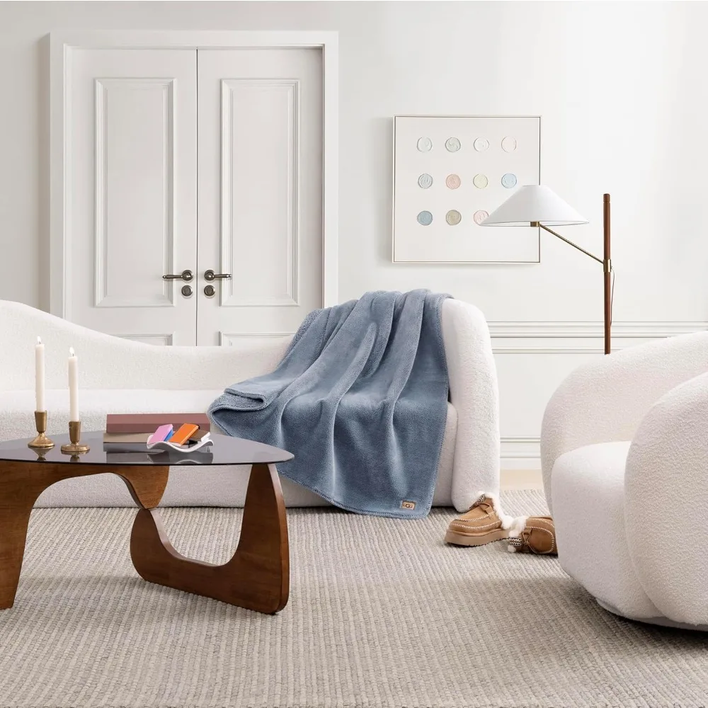 Whitecap أفخم رمي بطانية الصوف خفيفة الوزن لينة مريحة رمي للأريكة أو السرير ديكور المنزل الفاخر لغرفة المعيشة قابل للغسل #2