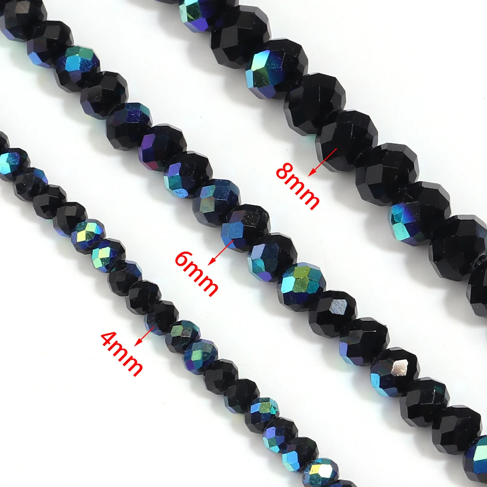 1 حبلا/مجموعة الأوجه كريستال الخرز المعداد الزجاج الخرز فضفاض الخرز لصنع المجوهرات عقد دي اي واي سوار إكسسوارات #6