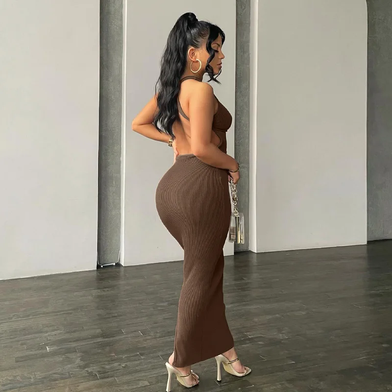Hawthaw – robe longue noire moulante pour femmes, tenue de soirée, Club, soirée, vacances, vente en gros, articles pour affaires, été, 2024 227851 W