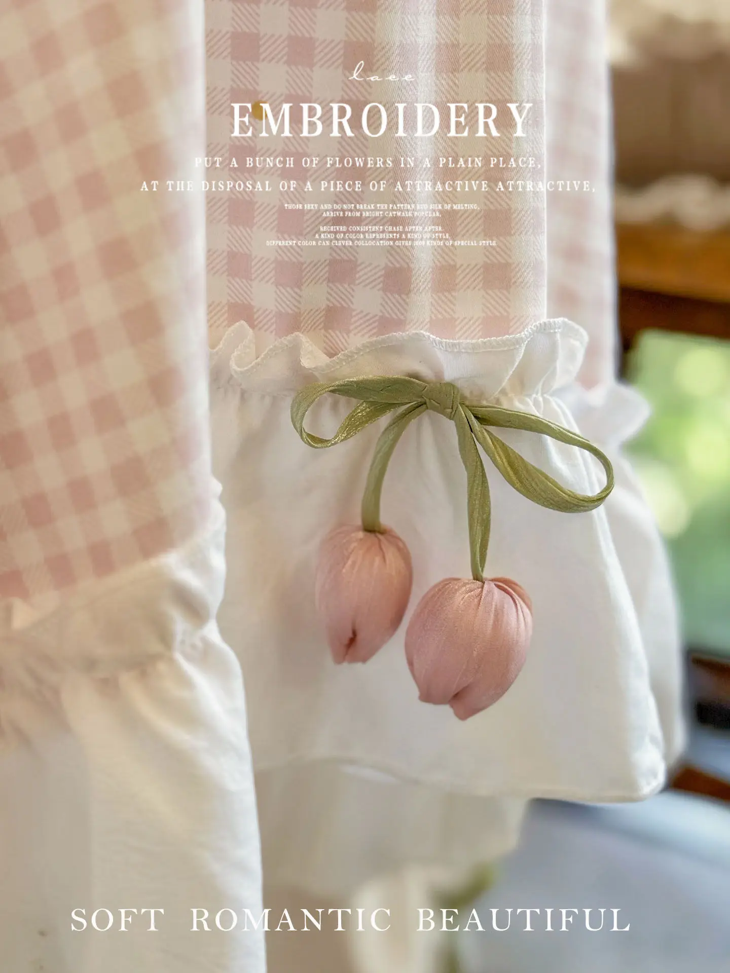 Cream Style Pink Plaid Cotton Rectangular Tablecloth French Romantic Dessert Tablecloth Coffee Table Tablecloth Cover Cloth