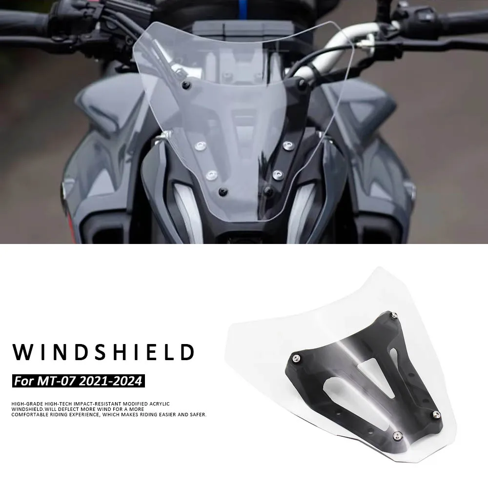 

2021-2024 MT07 NEW Motorcycle Accessories Parts Windshield Windscreen Wind Shield Deflector For Yamaha MT-07 MT 07