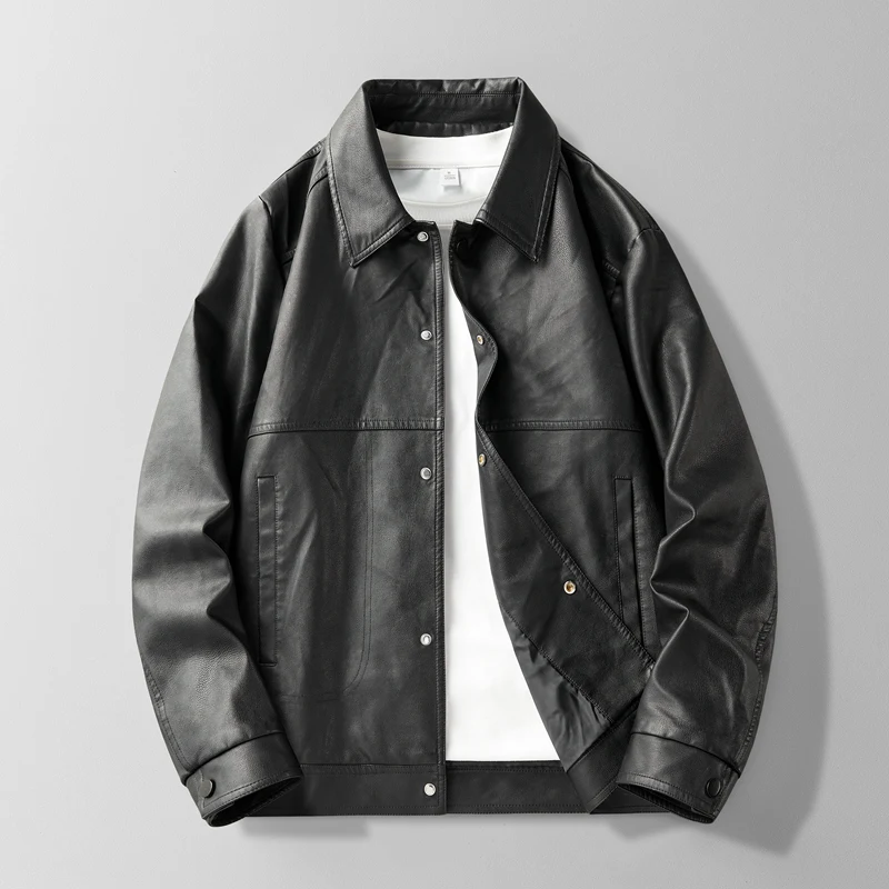 

Новинка 2025, мужская уличная ветрозащитная кожаная куртка, удобная, теплая, модная, деловая, повседневная, весна-осень, свободная посадка, молодежная