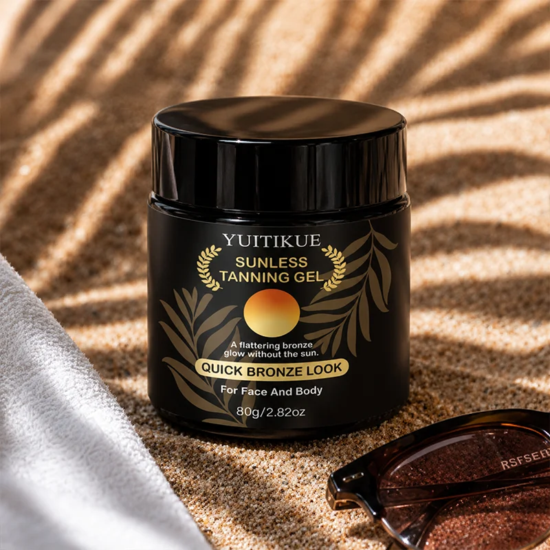 YUITIKUE Sunless Tanning Gel Quick Bronze Glow For Face & Body Hydrating Natural Self Bronzer Even Tone Body Skin Care Gel 80g