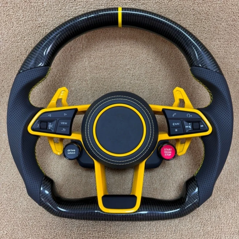 

For Audi Q7 RSQ3 RSQ5 R8 TTRS RS3 RS4 RS5 S3 A3 A4 B9 A5 S4 S5 A6 A1 A7 A8 Q3 Q5 Carbon Fiber Steering Wheel Car Accessories