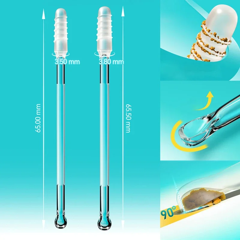 Reusable Ear Cleaner Double Headed Sticky Ear Swabs Pick Soft Silicone Ear Wax Removal Tool Earwax Remover For Olders Adult Kid