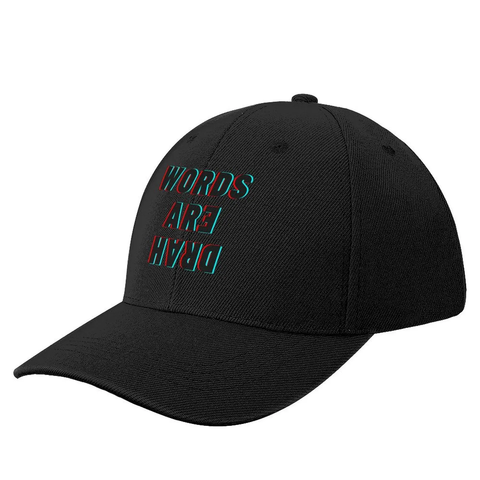 

Words Are Hard (White) Baseball Cap Golf Cap Kids Hat Hat Luxury Brand Ball Cap Caps For Women Men's