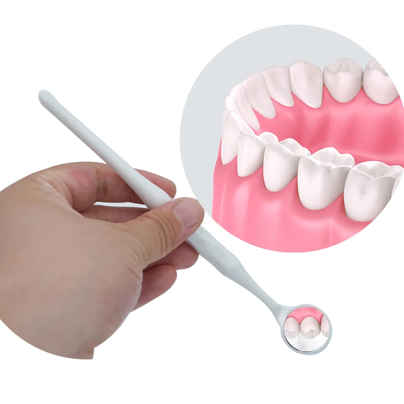 

10pcs Oral cleaning mirror, colored multi tube oral mirror, plastic dental medical cleaning mirror, carrying oral endoscope