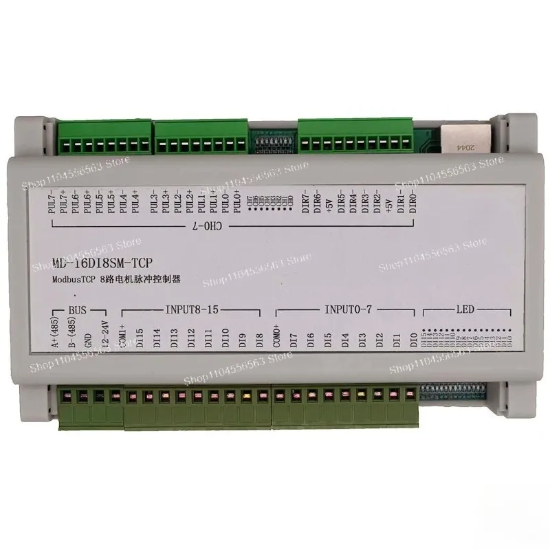 Modbus TCP Servo Stepper Motor Controller - 8/12-Axis Support, S-Type Acceleration/Deceleration (2MHz Output Frequency)