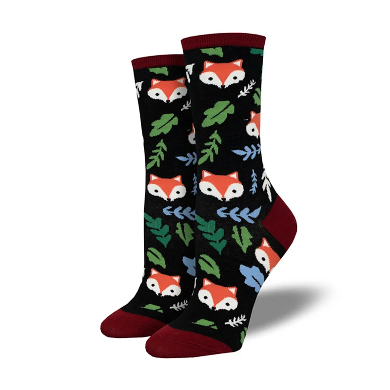 Novelty Funny Cartoon Animals Fox Owl Dog Cotton Crew Socks Unisex Women Men Harajuku Long Socks Gifts Dropshipping Wholesale