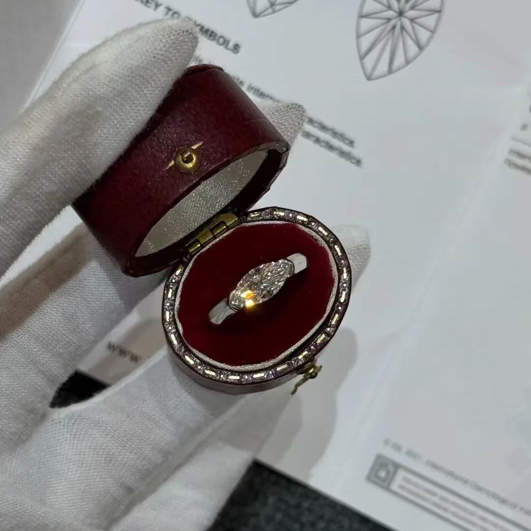 S925 Sterling Silver Ring High Sense Angel's Eye Ring Light Luxury Versatile Fashion Ring Horse's Eye Diamond Ring