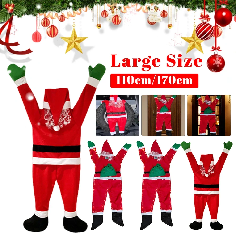 

Christmas Hanging Santa Claus Ornament Multifunctional Hanging Santa Claus Costume Festival Theme for Porch Door Yard Xmas Decor