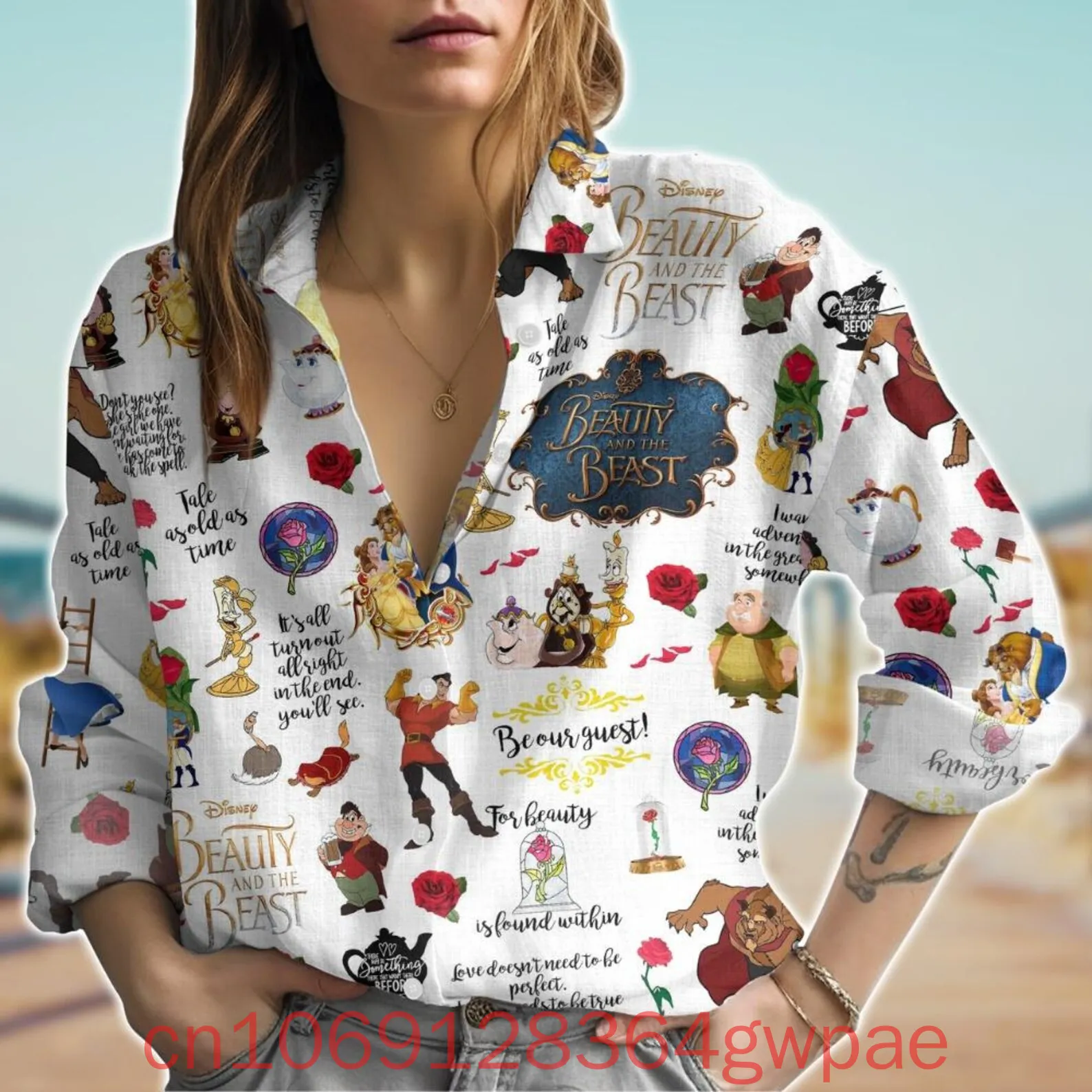 

Женские блузки принцессы Диснея Рапунцель, рубашка, повседневная рубашка на пуговицах с длинными рукавами, летние стильные и элегантные рубашки, топы