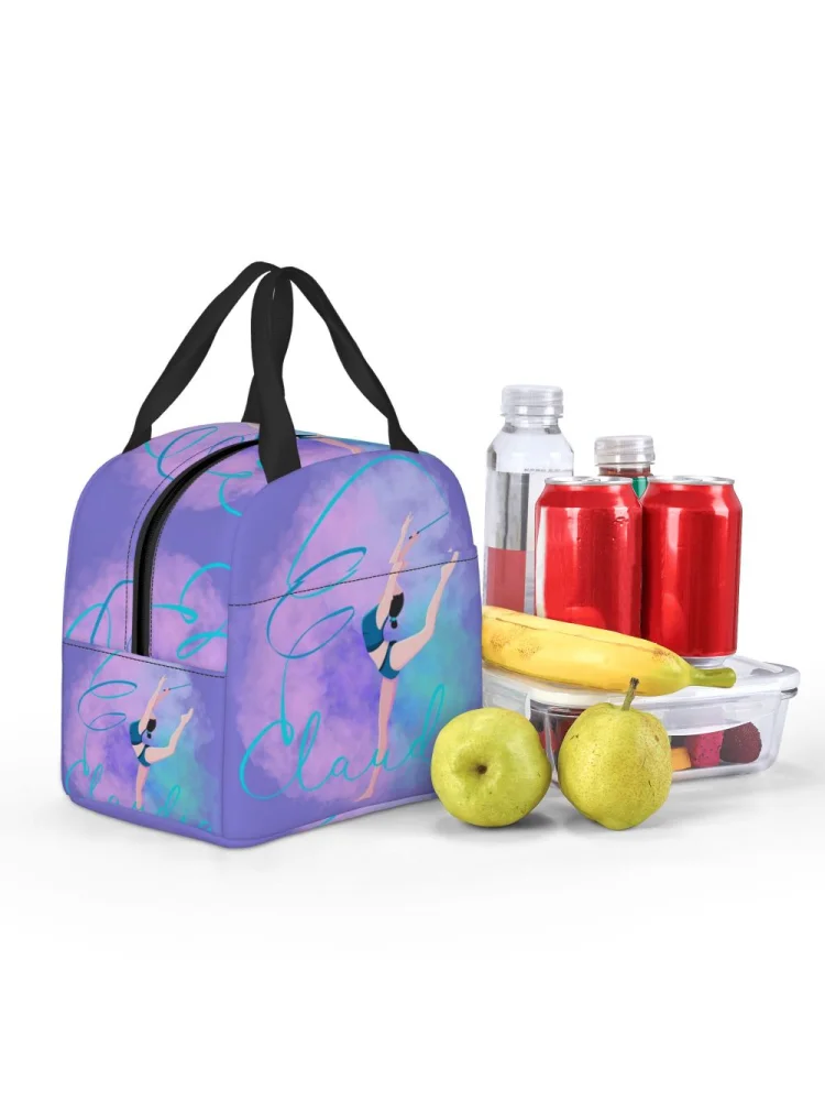 Taniec gimnastyka rytmiczna izolowana torba na Lunch dla kobiet wielokrotnego użytku Cooler termiczne pudełko na drugie śniadanie plaża Camping Travel — zdjęcie 2