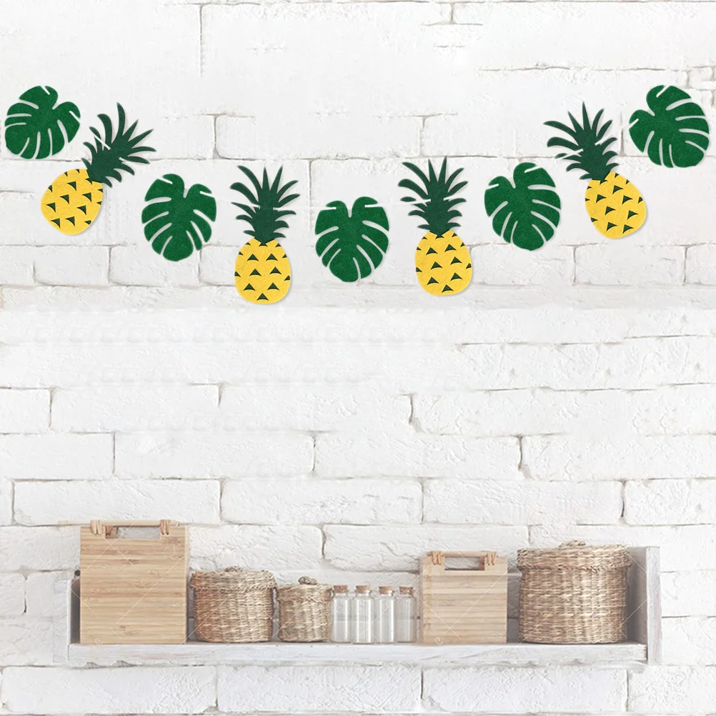 

Pineapple Turtle Back Leaf Banner for Beach Party Hawaii Theme Decoration Supplies Pineapple Leaves Bunting