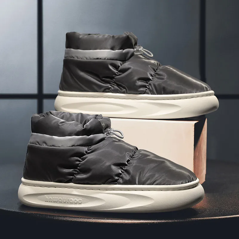 Домашние тапочки, обувь для спальни, зимние сапоги для родителей и детей, теплая хлопковая обувь на флисовой подкладке, мужская уличная женская повседневная обувь