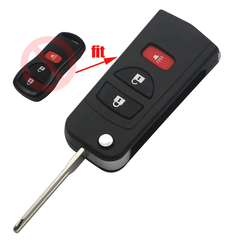 

3 Buttons Flip Fob Remote Folding Car Key Shell Case Cover For Nissan Infiniti Protector foldable only shell Car Accessories