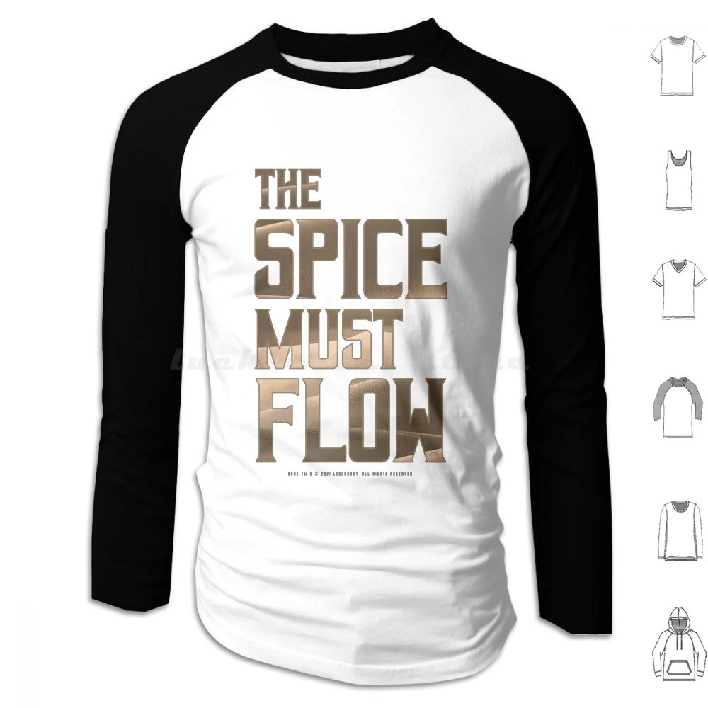 The Spice Must Flow ( Dark )-Hoodie Cotton Long Sleeve Dunen Fan Art Fremen Muaddib Sci Fi 2021 Muad Dib Herbert Bene