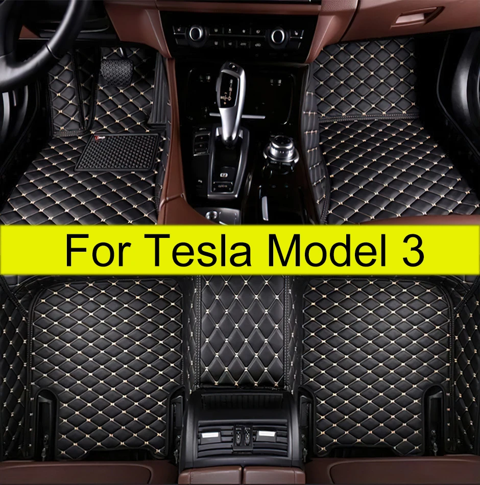 

Car Floor Mats For Tesla Model 3 2019 2020 2021 Custom Auto Foot Pads Automobile Carpet Cover interior accessories