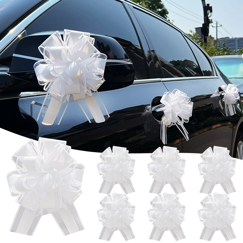 10Pcs Big Wedding Pull Bow Ribbons Flower Car Chairs Decoration Christmas Gift Wrap Packing Birthday Party Supplies Home Crafts