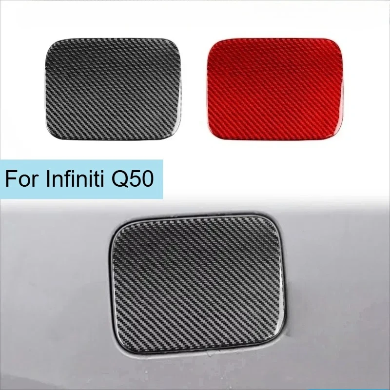 

For Infiniti Q50 Real Dry Carbon Fiber Trim Fuel Tank Cover Oil Gas Caps Interior modification 2014‑2020 Accessories