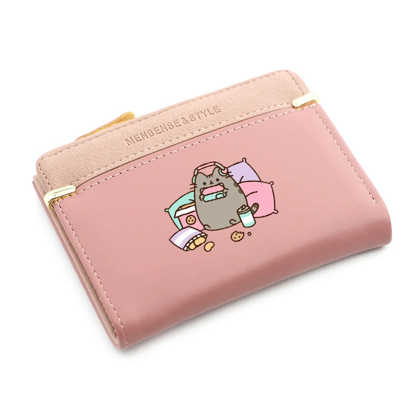 Pusheen Women\'s Wallet Anime Short Wallets Cute PU Leather Coin Purse Multifunctional Card Holder Slim Clutch Bags Birthday Gift