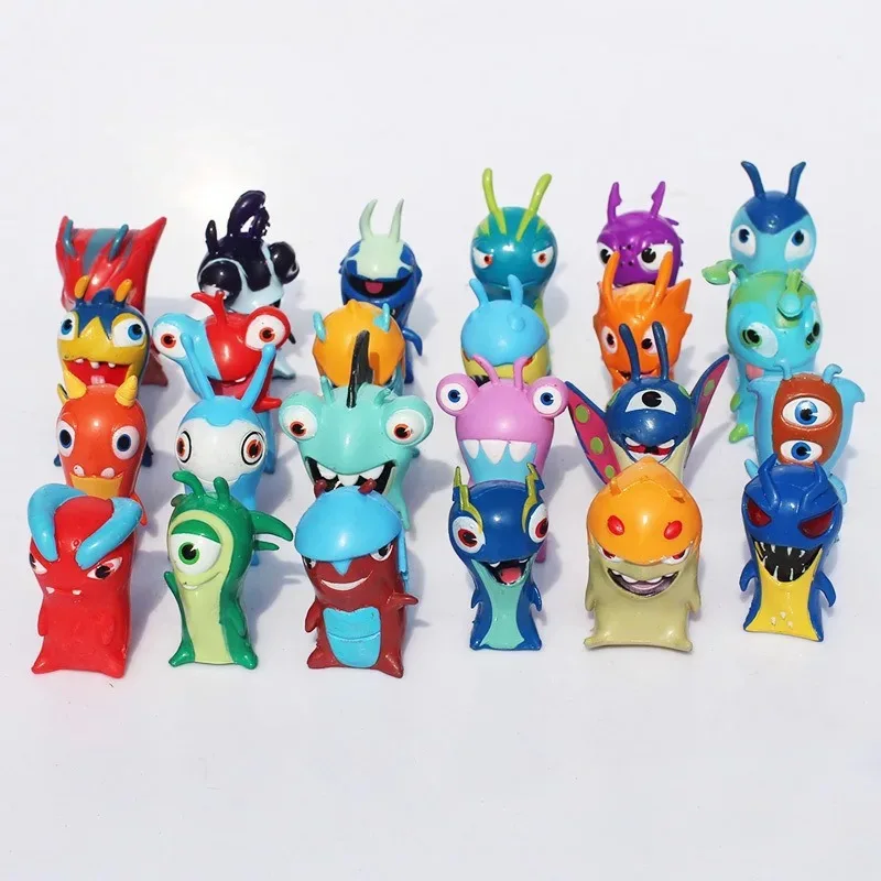 Commercio all\'ingrosso 24 pz/set 5CM Cartoon Elves Slugterra PVC Mini Action Figures da collezione Anime Toys Dolls For Children Birthday Gift