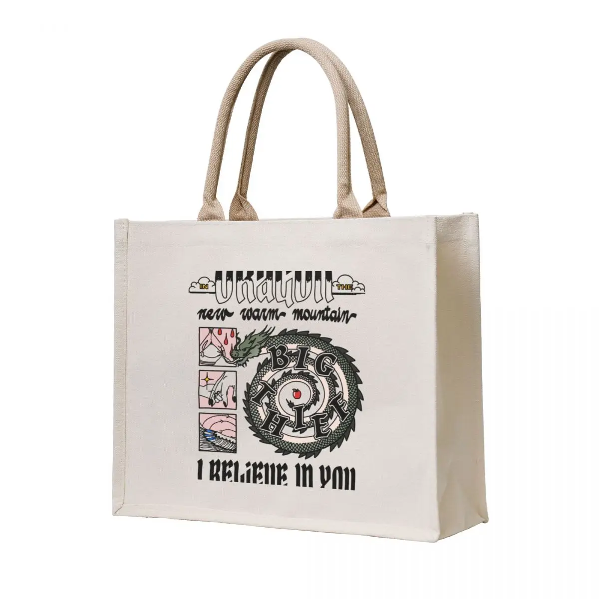 

Big Thief - Dragon New Warm Mountain I Believe in You Tote Bag university shopper bag shopping trolley bag Woman shopper