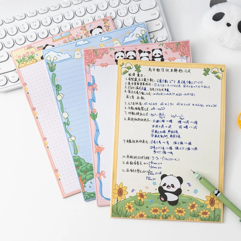 

High-quality B5 Cartoon Memo Pad Rabbit Pandan Planner Stickers Morandi Flower Writing Notepad Office Supplies