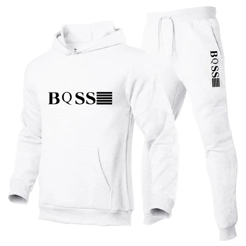 2024 Herbst/Winter Herrenmode Sport Hoodie Lässiges Outdoor-Fitness-Jogging-Sweatshirt + Sporthose zweiteiliges Set