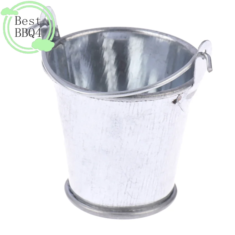 (BBQ4)1/6 1/12 Dollhouse Miniature Metal Bucket Mini Kitchen Decor Pretnd Play Toy Mini Family Metal Small Water Bucket Ornament