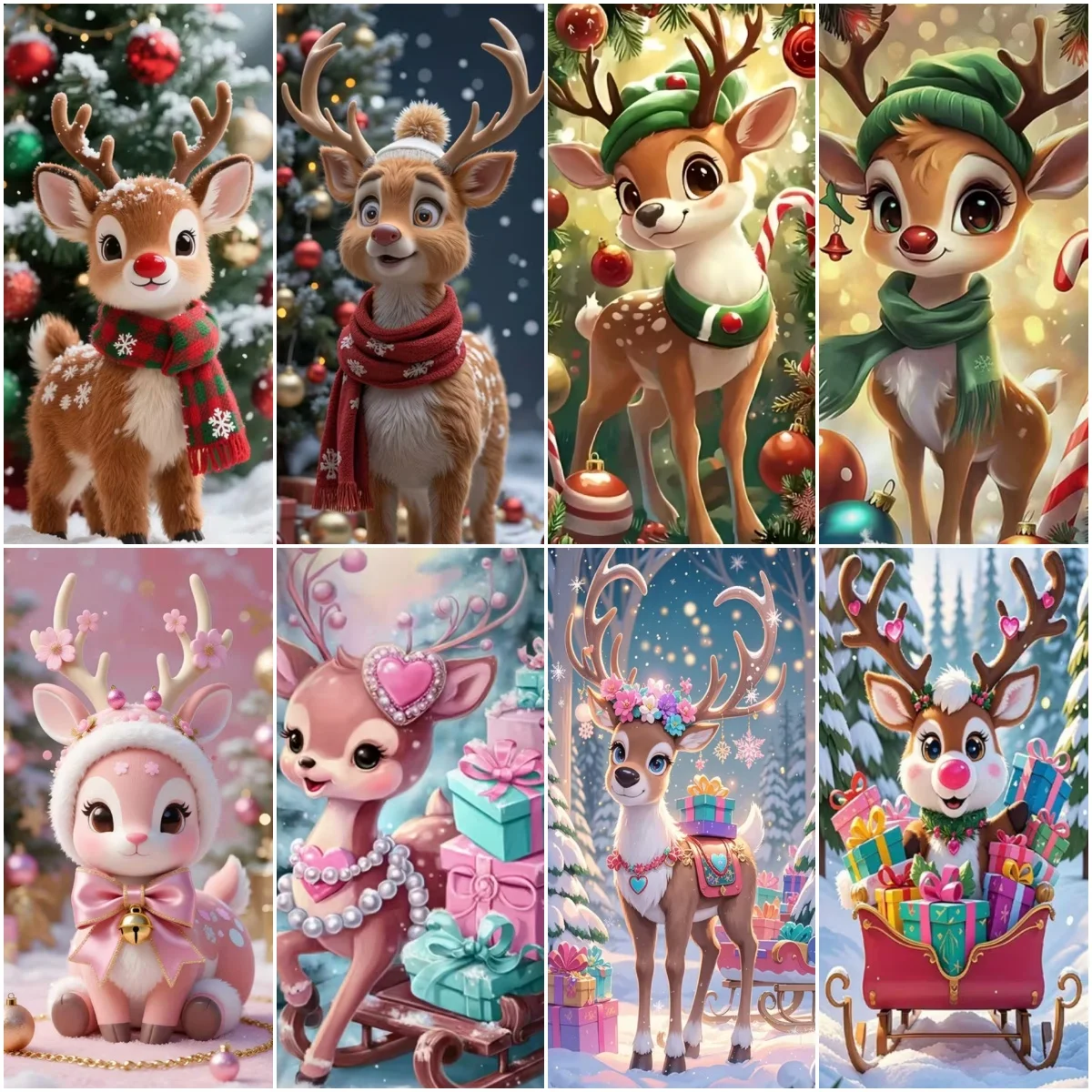 

Merry Christmas Theme Cute Elk Party Decoration Backdrop Door Cover New Year Porch And Garden Background Banner Photography Prop